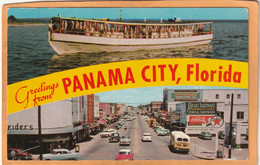 Panama City FL GA Coca Cola Advertising Sign Old Postcard - Panama City