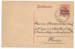 Carte N° 3 (type OC3) De Montegnée Vers Soldat Belge En Campagne En France  SANS AUCUNE MARQUE DE CENSURE  !!!!!  (1915) - Deutsche Besatzung