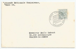 Belgique N° 1027 (30c Vert-olive)  Sur LSC Vers Braine-le-Comte    O  Journée Nationale Tunisienne    Qq Rousseurs  ! - 1958 – Bruselas (Bélgica)