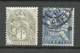 FRANCE Post In KRETA Crete 1902/1903 Michel 1 & 9 */o - Altri & Non Classificati