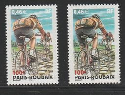 Paris-Roubaix YT 3481 Avec "pavés Roses" + Normal . Pas Courant , Voir Le Scan . Cotes Maury N° 3463 + 3463a : 9.30 € . - Varieties: 2000-09 Mint/hinged