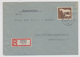 Deutsches Reich R-Ortsbrief Mit Braunes Band EF In Villingen - Cartas