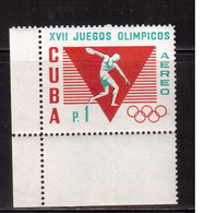 Cuba-1960,  Sport, Olympic 1960, Athletics, MNH - Athletics