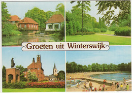 Groeten Uit Winterswijk - O.a. Openlucht Zwembad, Monument 'Tante Riek' - (Nederland / Holland) - Nr. F 1598 - Winterswijk