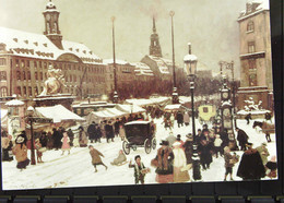 AK Mit Gemälde Von Otto Fritzsche Vom Dresdner Striezelmarkt Auf Dem Neustädter Markt Um1910 Mit Goldenen Reiter - Bad Schmiedeberg