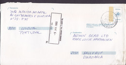 Portugal TAX PAGA Postage Paid LISBOA 1992 Cover Letra BALLERUP Denmark Postal Rider - Storia Postale