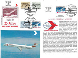 3170p: Phila- Beleglot Schwechat- Austrian Airlines- Flughafen, Auf 2 Scans Abgebildet - Bruck An Der Leitha