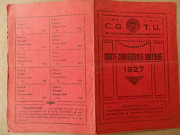 Carte C.G.T.U. Confédérale Unitaire 1927 Syndicat Des Employés De Commerce Rue Faucon Rouen (76). - Sonstige