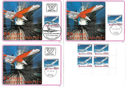 3170q: Die Stempelserie 3 Sonderstempel Austrian Airlines, Plus ** Viererblock - Bruck An Der Leitha