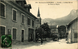 CPA AK Env. De GRENOBLE - CLAIX - L'Hotel Michel La Place Et L'Église (392259) - Claix