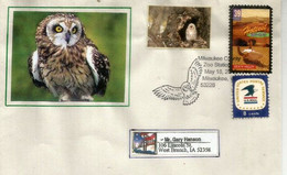 USA. Le Hibou, Enveloppe Souvenir Du Milwaukee County Zoo, Wisconsin, Année 2013 - Hiboux & Chouettes