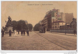 PARIS 5e STATUE DE GARNIER.AVEC UN TRAMWAY ET COMMENCE LE BULLIER - Arrondissement: 05