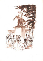 P-21-BBT-DOCS-GF-684 : PRES DE LA STATUE EQUESTRE.  DESSIN ATTRIBUE A SALVAT - Lithographies