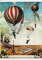 ► Charles Leroux (Joseph Johnson Né à Waterbury USA)  Aéronaute Et Parachutiste Américain .CPM (Repro Affiche) Nugeron - Paracadutismo