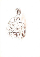 P-21-BBT-DOCS-GF-697 : JOLIE JEUNE FEMME EN ROBE. DESSIN ATTRIBUE A SALVAT - Lithographies