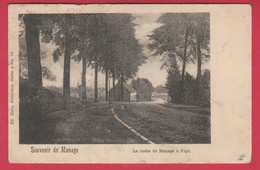 Souvenir De Manage - La Route De Manage à Fayt - 1906 ( Voir Verso ) - Manage