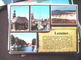 Nederland Holland Pays Bas Lemmer Met Strand Op Perkamentkaart - Lemmer