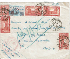 CTN74 - MAROC LETTRE AVION CASABLANCA / PARIS 9/7/1922 VIGNETTE GUYNEMER - Lettres & Documents