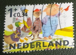 Nederland - NVPH - 3362 F - 2015 - Gebruikt - Cancelled - Kinderzegels - Kind - Eend - Gans - Kat - Varken - Usados