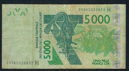 W.A.S. NIGER P617Hs 5000 FRANCS (20)19 2019 Signature 43 FINE - États D'Afrique De L'Ouest