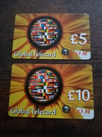 IRELAND /IERLANDE    Prepaid GLOBAL TELECARD SWITCH..COM     5,00 Pound + 10,00 POUND         ** 6238** - Irland