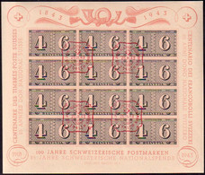 Schweiz Suisse 1943: 100 JAHRE POSTMARKEN Zu WIII16 Block 9 Yv BF 8 ET-o ZÜRICH 26.II.43 (Zu CHF 90.00) - Bloques & Hojas