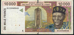 W.A.S. SENEGAL P714Kj  10000 Or 10.000 FRANCS (20)01 2001 FINE - West-Afrikaanse Staten