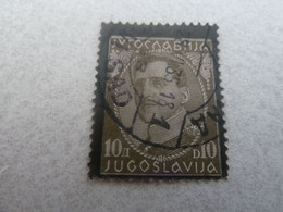 Jyrocnabnja - Yugoslavija - Roi Alexandre Cadré Noir - Val 10 D - Brun - Oblitéré - Année 1933 - - Gebraucht
