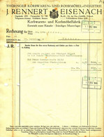 Eisenach Thüringen 1944 Deko Rechnung " J.Rennert Korbwaren- Und Korbmöbelfabrik Rohrmöbelindustrie" - Landbouw