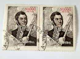 N° 1299       Général San Martin  -  50000 P.  -  Une Paire - Used Stamps