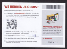 Netherlands: Form 'Not At Home, Parcel Was Delivered At Neighbours', 2021, DHL Private Service, QR Code (minor Crease) - Brieven En Documenten