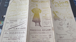 ROUEN FOLIES BERGERES / 5 PROGRAMMES SAISON 1907/1908 1909 / - Programmi