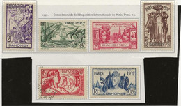 DAHOMEY N° 103 A 108 NEUF CHARNIERE SAUF 107 OBLITERE ANNEE 1937 - COTE :14,50 € - Unused Stamps