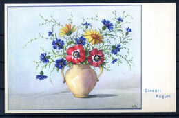 Cartolina AUGURALE FIORI FLOWERS Card - Stampata In Italia - Fleurs