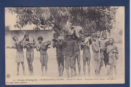 CPA Congo Français Afrique Noire écrite Type Ethnic Chasse Chasseur - Frans-Kongo