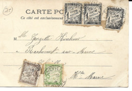 Taxes - Timbres Sur Carte 1906 - 1859-1955 Lettres & Documents