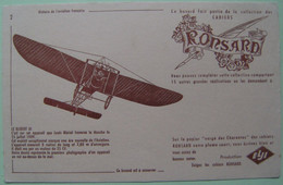 Buvard Fabrique De Papier - " Cahiers RONSARD " - Etablissements Production ELJI Pub : Aviation Blériot XI   A Voir ! - Papeterie