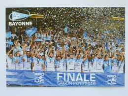 RUGBY - AVIRON BAYONNAIS - AB BAYONNE - PRO D2 - Finale 2015-2016 - Carte Publicitaire - Rugby