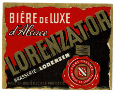 Ancienne étiquette Bière Brasserie Lorenzen à Lorentzen 67 - Bier