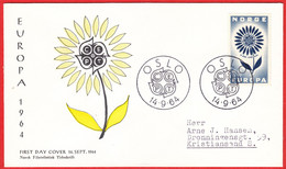 NORWAY FDC 1964 «Europe CEPT» NK# 557 - Mi# 521 Cacheted Cover - Storia Postale