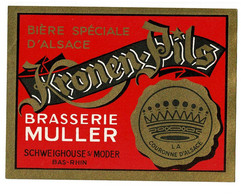 Ancienne étiquette Bière Brasserie Muller à Schweighouse Sur Moder 67 - Cerveza