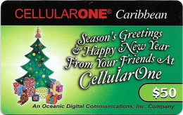 St. Maarten (Antilles Netherlands) - Season's Greetings Cellular Phone, 50$, Used - Antillen (Niederländische)