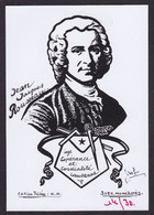 CPM Franc Maçonnerie Lausanne Suisse Jean Jacques Rousseau Tirage Limité 30 Ex Numérotés Signés Par JIHEL - Filosofia & Pensatori