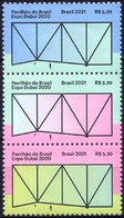 BRAZIL 2021 - EXPODUBAI 2020   -  THE BRAZILIAN PAVILION AT  -  SETENANT 3 V   MINT - Unused Stamps