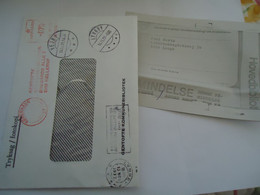 DENMARK COVER 1977  4 POSTMARK   KOBENHAVN 37 VEJBY LYNGBY   AND LETTER - Tarjetas – Máximo