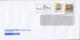 Sweden DÄKCENTER I SVEDALA (Car Tires) POSTEN 1999 Cover Brief Mushroom Pilze Champignon Kantarell Haus Lambgift Gotland - Cartas & Documentos