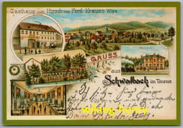 Schwalbach Am Taunus - Gasthaus Zum Hirsch Und Bahnhof 1   Neudruck Einer Litho - Taunus