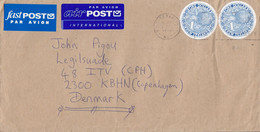 New Zealand AIRPOST & FASTPOST Par Avion Labels WAIKATO 1995 Cover Denmark $1.00 (Round) Kiwi Bird Vogel Oiseau Stamps - Luftpost