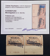 Memel Mi 43Ix Bru UNIQUE FLUGPOST VARIETY: 1921 50c Merson COIN DATÉ+VARIÉTÉ (BPP France Lithuania Memelgebiet Abart - Neufs