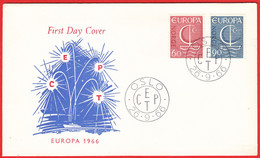 NORWAY FDC 1966 «Europa CEPT» NK# 581/82 - Mi# 547/48 Cacheted Cover - Storia Postale